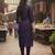 Wine cotton blend geometric printed kurta for women