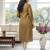 Mustard cotton blend geometric printed kurta for women