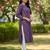 Purple cotton blend geometric printed kurta for women