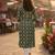 Green cotton blend geometric printed kurta for women