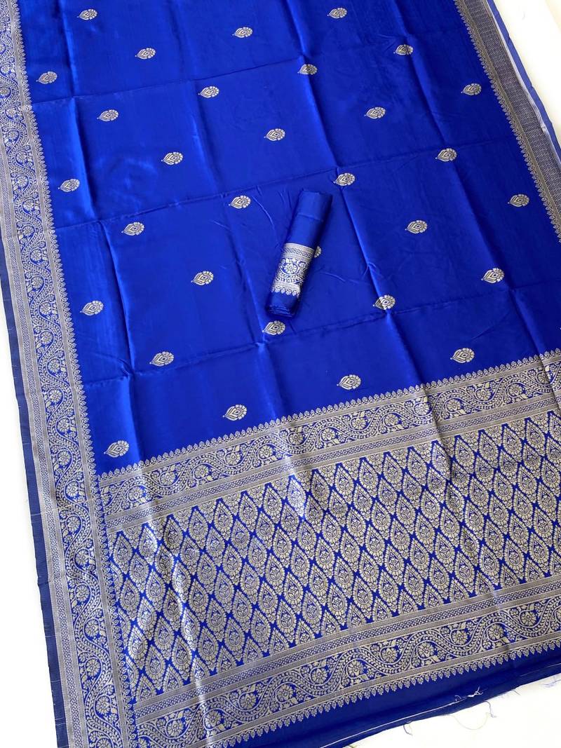 banarasi silk blend woven saree with blouse