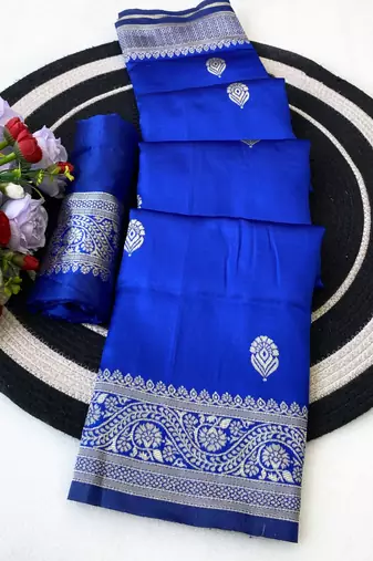 banarasi silk blend woven saree with blouse