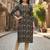 Black cotton blend geometric printed kurta for women