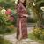 Maroon cotton blend geometric printed kurta for women