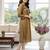 Mustard cotton blend geometric printed kurta for women