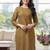 Mustard cotton blend geometric printed kurta for women