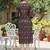 Wine cotton blend geometric printed kurta for women