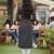 Black cotton blend geometric printed kurta for women