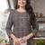 Black cotton blend geometric printed kurta for women