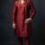 Maroon embroidered dupion silk kurta set