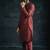 Maroon embroidered dupion silk kurta set