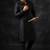 Black embroidered dupion silk kurta set