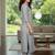 Grey cotton blend geometric printed kurta for women