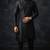 Black embroidered dupion silk kurta set