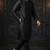 Black embroidered dupion silk kurta set