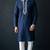 Blue-white embroidered dupion silk kurta set