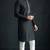 Black-white embroidered dupion silk kurta set