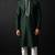Green-white embroidered dupion silk kurta set