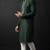 Green-white embroidered dupion silk kurta set