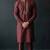 Maroon embroidered dupion silk kurta set