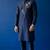 Blue embroidered dupion silk kurta set