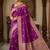 banarasi silk blend purple color woven saree with blouse