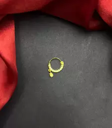 gold cz stone bridal nath pair
