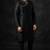 Black embroidered dupion silk kurta set