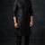 Black embroidered dupion silk kurta set