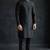 Black embroidered dupion silk kurta set
