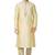 Dark fawn  art silk mens  kurta with churidar set