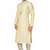 Dark fawn  art silk mens  kurta with churidar set