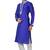 Royal blue art silk mens  kurta with churidar set