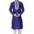 Blue art silk mens  kurta with churidar set