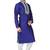 Blue art silk mens  kurta with churidar set