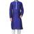 Blue art silk mens  kurta with churidar set