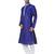 Blue art silk mens  kurta with churidar set