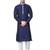 Navy blue art silk mens  kurta with churidar set