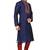 Navy blue art silk mens  kurta with churidar set