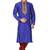 Royal blue art silk mens  kurta with churidar set