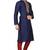 Navy blue art silk mens  kurta with churidar set