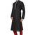 Black art silk mens  kurta with churidar set