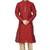 Maroon  art silk mens  kurta with churidar set