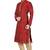 Maroon  art silk mens  kurta with churidar set