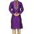 Purple art silk mens  kurta with churidar set