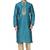 Rama green art silk mens  kurta with churidar set