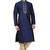 Navy blue tufetta mens  kurta with churidar set