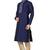 Navy blue tufetta mens  kurta with churidar set