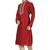 Maroon  art silk mens  kurta with churidar set