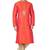 Orange art silk mens  kurta with churidar set